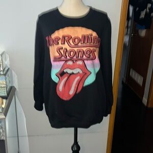 The Rolling Stones Sweater Womens Large Black English Rock & Roll Band Classic